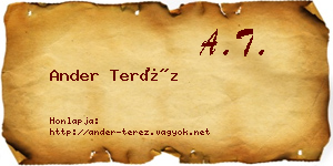 Ander Teréz névjegykártya